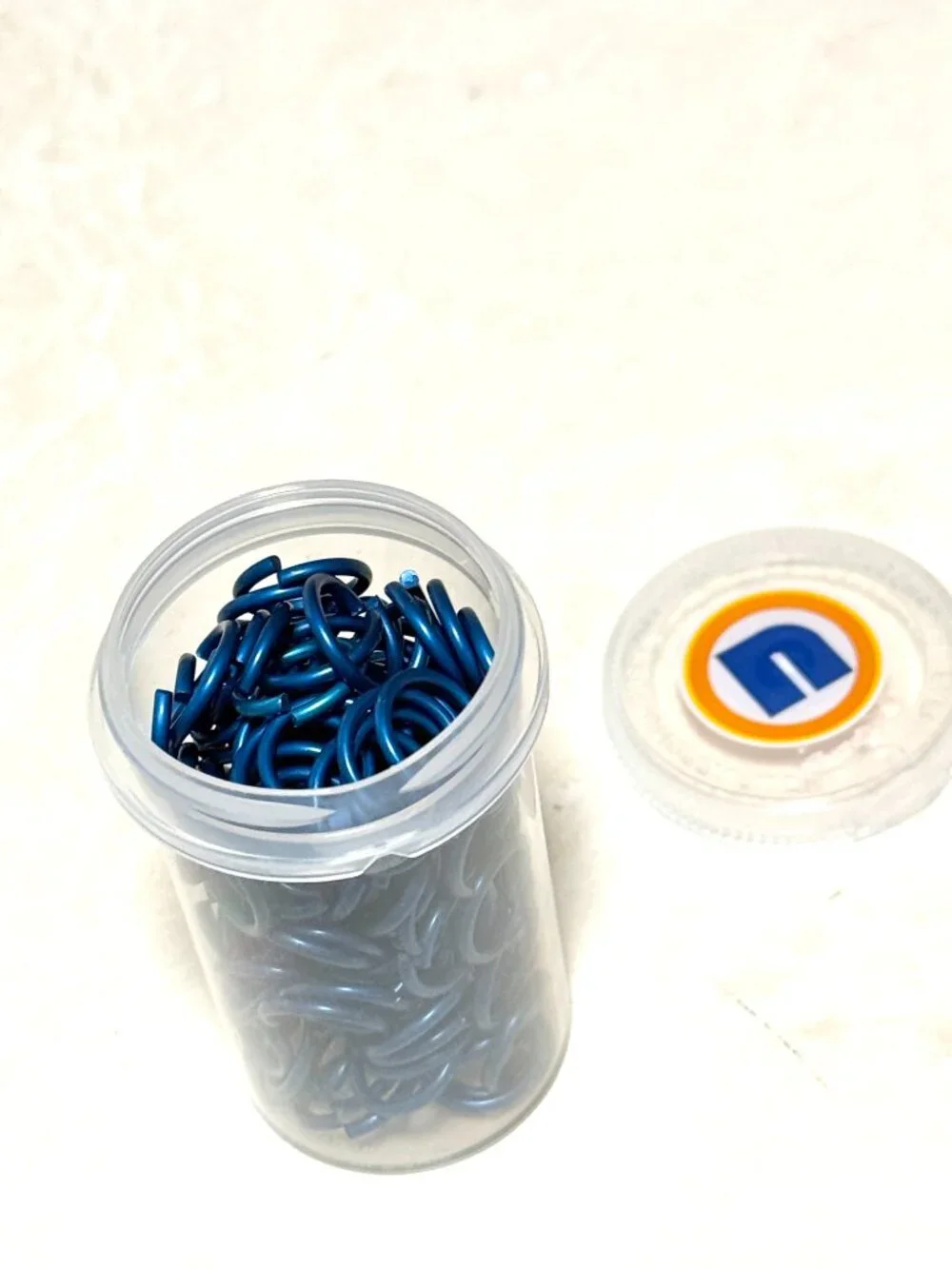 Large Metallic Blue Jump Rings - Picture 2 of 5